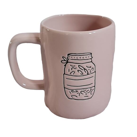 Rae Dunn Pink Mint Youre My Jam Mint To Be 19.5oz Ceramic Pair of Coffee Mugs - Picture 6 of 15